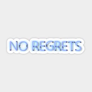 No Regrets - Blue Neon Lighting Sticker